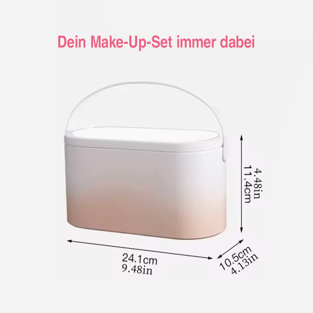 GLAMBOX - Praktische Make - up Box mit LED - Licht für Styling unterwegs